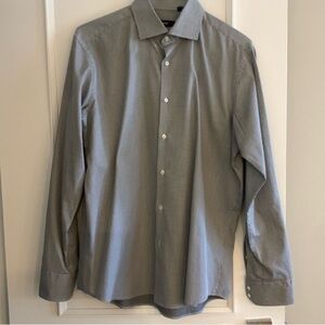 Hugo Boss Elegant Gray Regular Fit Dress Shirt sz 16 Like New
